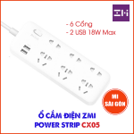 Ổ cắm điện ZMI CX05 6 cổng tích hợp 2 USB Sạc nhanh