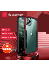 Ốp lưng XUNDD iPhone 11/ 11 Pro/ 11 Pro Max (ALPHA SERIES) - Chống sốc, Mặt lưng trong, Cạnh màu - Đỏ
