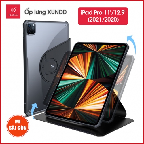 Ốp lưng XUNDD Xoay 360 độ đa năng iPad Pro 11 inch /12.9 inch (M1-2021/2020) - Viền TPU, Chống sốc, Chống trầy