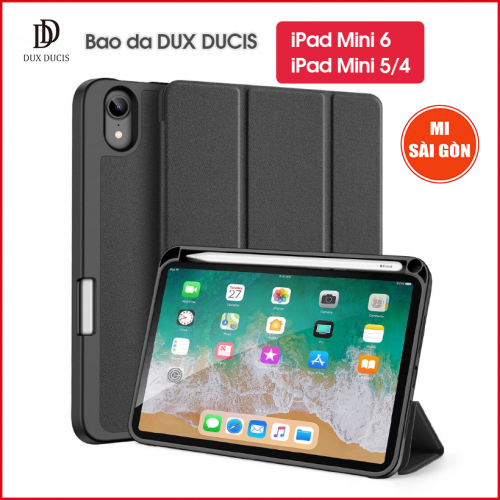 Bao da DUX DUCIS iPad Mini 6 / Mini 5/4 (DOMO SERIES) - Mặt lưng TPU mềm, Có ngăn đựng bút