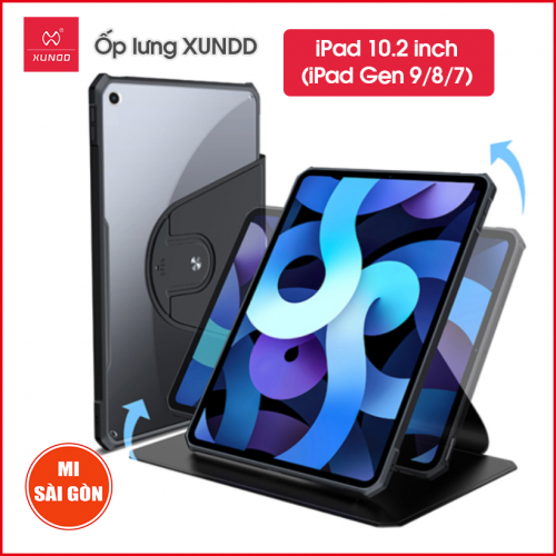 Ốp lưng XUNDD Xoay 360 độ đa năng iPad 10.2 inch ( iPad Gen 9/8/7 ) - Viền TPU, Chống sốc, Chống trầy